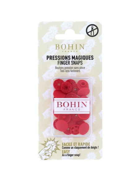 Bottoni a pressione magici senza pinza 13 mm - Rosso