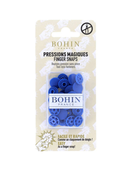Bottoni a pressione magici senza pinza 13 mm - Blu reale