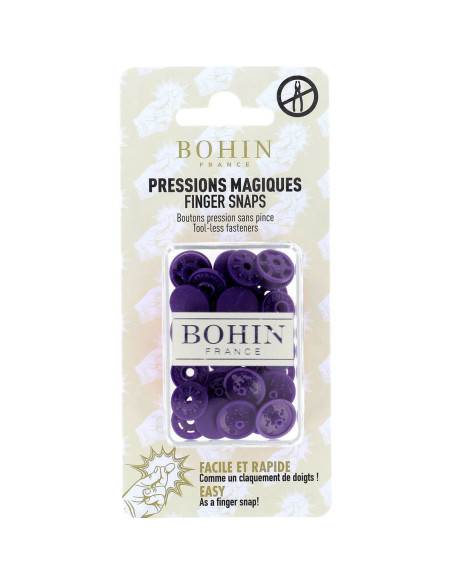 Bottoni a pressione magici senza pinza 13 mm - Viola