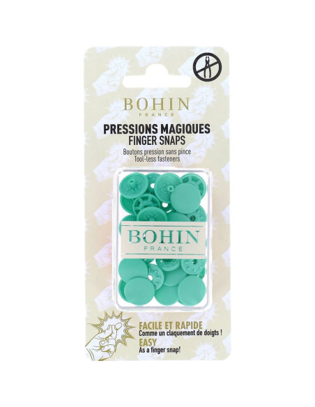 Bottoni a pressione magici senza pinza 13 mm - Verde acqua