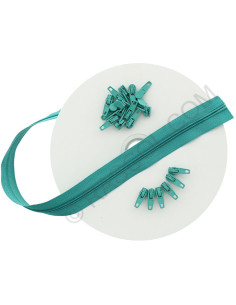Rotolo di 10 metri di chiusura in nylon - Verde smeraldo
