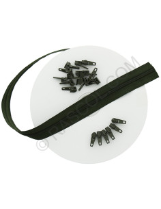 Rotolo di 10 metri di chiusura in nylon - Kaki