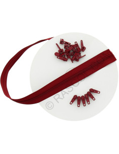 Rotolo di 10 metri di chiusura in nylon - Rosso scuro
