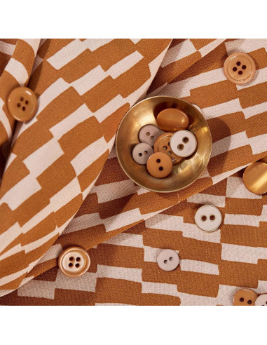 Tessuto viscosa Domino Ochre - Atelier Brunette