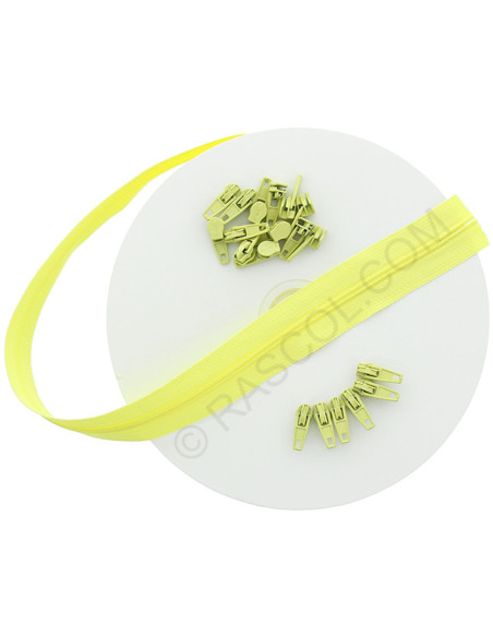 Rotolo di 10 metri di chiusura in nylon - Giallo