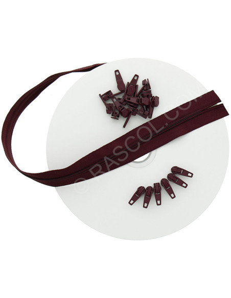 Rotolo di 10 metri di chiusura in nylon - Bordeaux