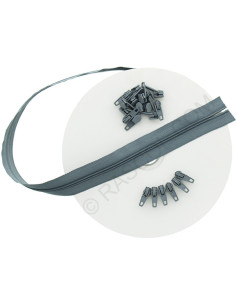 Rotolo di 10 metri di chiusura in nylon - Grigio medio