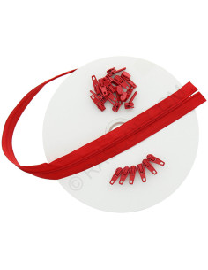 Rotolo di 10 metri di chiusura in nylon - Rosso vivo