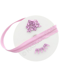 Rotolo di 10 metri di chiusura in nylon - Rosa