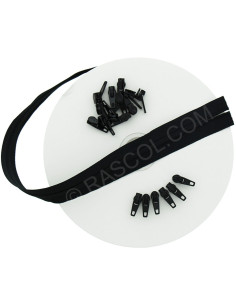 Rotolo di 10 metri di chiusura in nylon - Nero