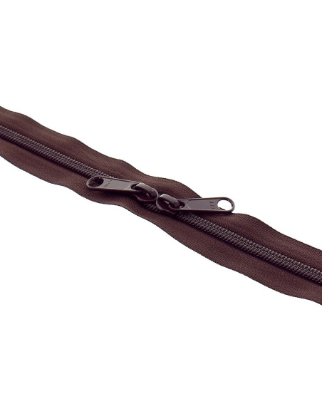 Chiusura a zip in nylon per borse 60 cm - Marrone scuro