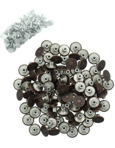 Scatola di 100 bottoni jeans 17mm - Rame stelle