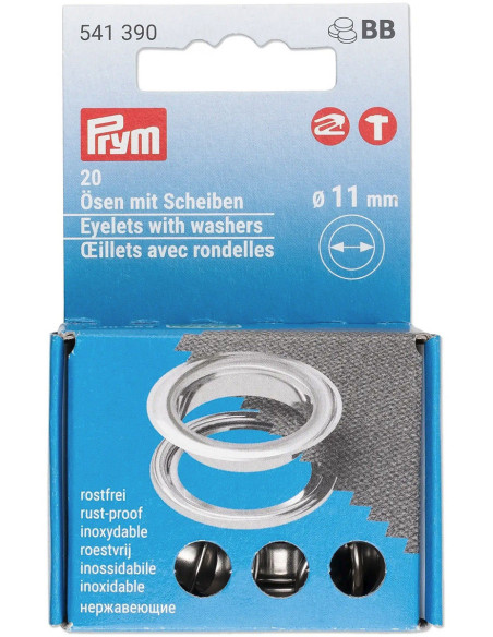 Set di 20 occhielli con rondelle 11 mm argento VARIO Creative Tool
