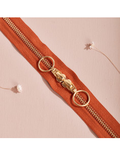 Chiusura a doppio cursore Gold e Chesnut 40 cm - Atelier Brunette