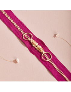 Chiusura a doppio cursore Gold e Dahlia 40 cm - Atelier Brunette