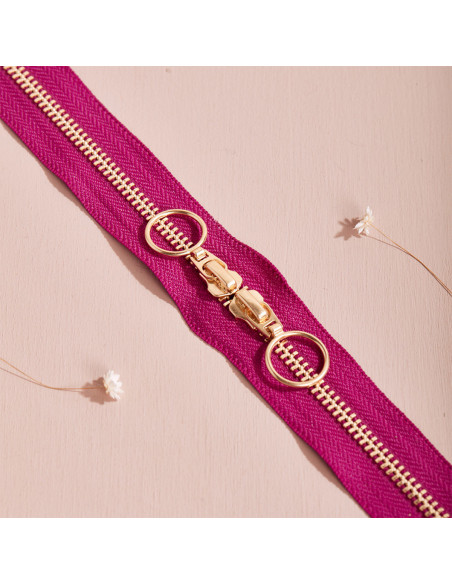 Chiusura a doppio cursore Gold e Dahlia 40 cm - Atelier Brunette