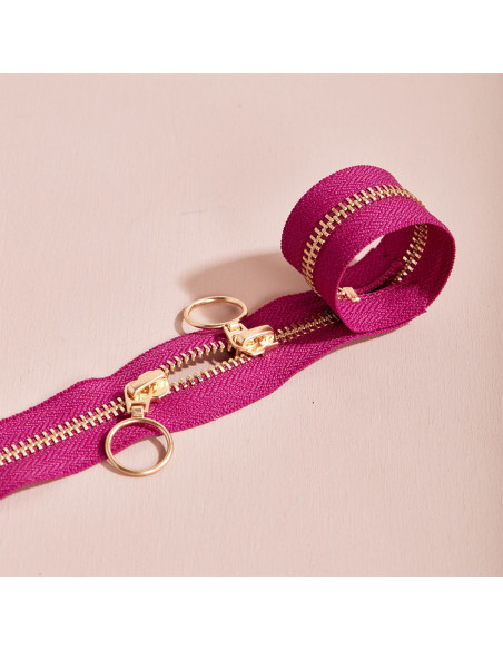 Chiusura a doppio cursore Gold e Dahlia 40 cm - Atelier Brunette