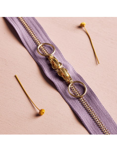 Chiusura a doppio cursore Gold e Divine Parma 40 cm - Atelier Brunette