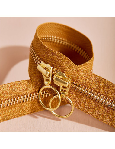 Chiusura a doppio cursore Gold e Ochre 40 cm - Atelier Brunette