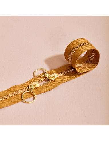 Chiusura a doppio cursore Gold e Ochre 40 cm - Atelier Brunette