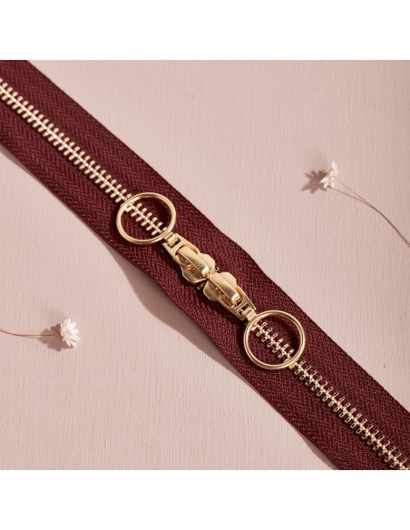 Chiusura a doppio cursore Gold e Rust 40 cm - Atelier Brunette