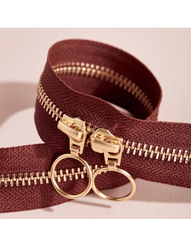 Chiusura a doppio cursore Gold e Rust 40 cm - Atelier Brunette