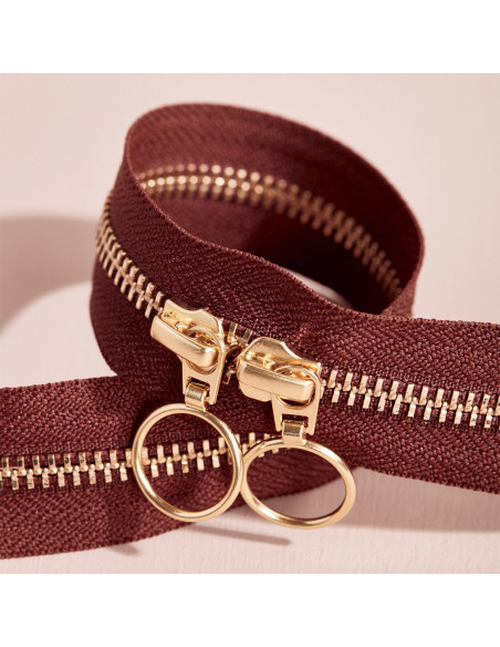Chiusura a doppio cursore Gold e Rust 40 cm - Atelier Brunette
