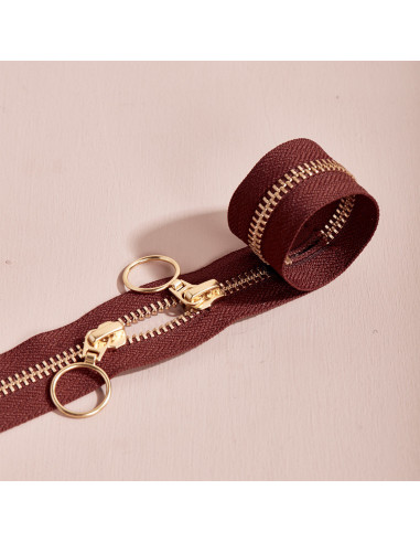 Chiusura a doppio cursore Gold e Rust 40 cm - Atelier Brunette