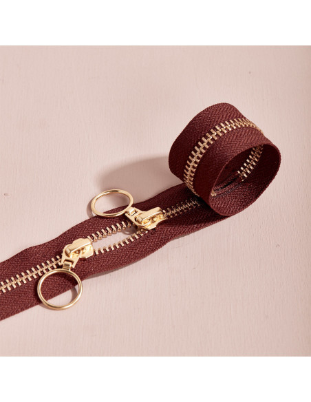 Chiusura a doppio cursore Gold e Rust 40 cm - Atelier Brunette