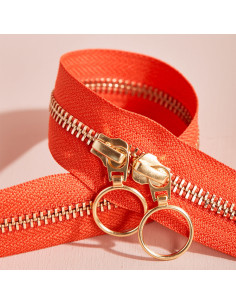 Chiusura a doppio cursore Gold e Tangerine 40 cm - Atelier Brunette 2