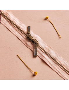 Chiusura a doppio cursore Ottone e Acero 40 cm - Atelier Brunette