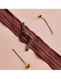 Chiusura a doppio cursore Ottone e Ruggine 40 cm - Atelier Brunette