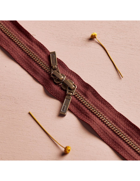 Chiusura a doppio cursore Ottone e Ruggine 40 cm - Atelier Brunette
