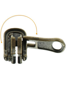 Doppio cursore per chiusura sintetica 6 mm - Bronzo
