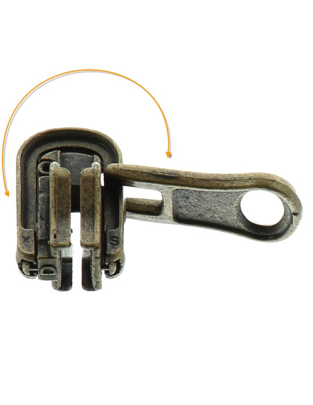 Doppio cursore per chiusura sintetica 6 mm - Bronzo