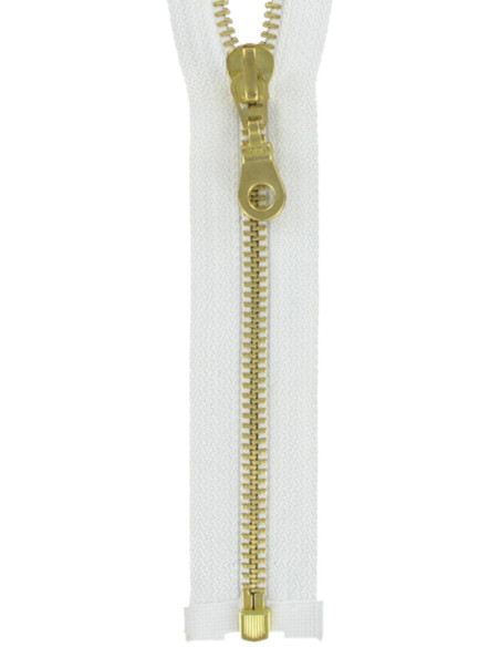 Cerniera separabile in metallo - Bianco maglia oro