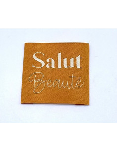 Set di 5 etichette tessute da cucire Salut Beauté - Zafferano 2