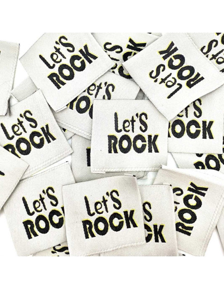 Set di 5 etichette tessute da cucire Let´s Rock