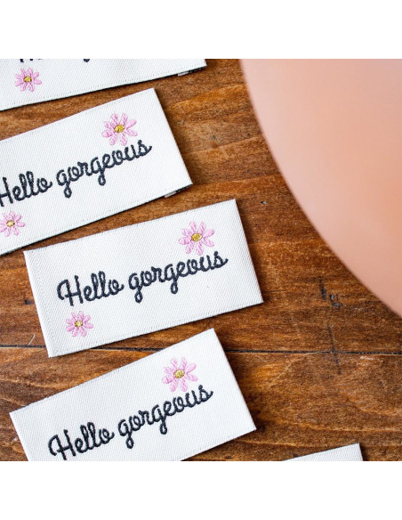Set di 5 etichette da cucire - Hello gorgeous