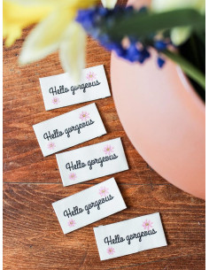 Set di 5 etichette da cucire - Hello gorgeous 2