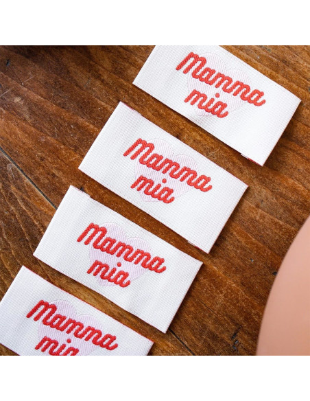 Set di 5 etichette da cucire - Mammia mia