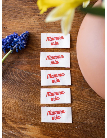 Set di 5 etichette da cucire - Mammia mia