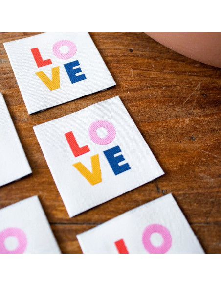 Set di 5 etichette da cucire - LOVE