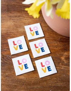 Set di 5 etichette da cucire - LOVE 2