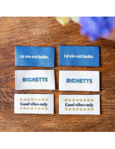 Set di 6 etichette da cucire - Assortimento Good Vibes