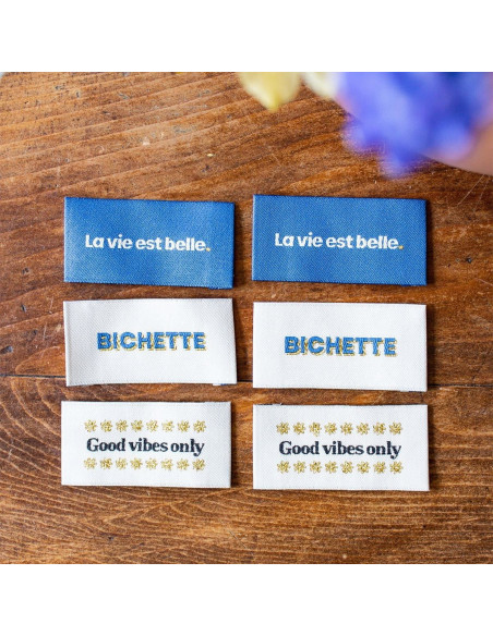Set di 6 etichette da cucire - Assortimento Good Vibes