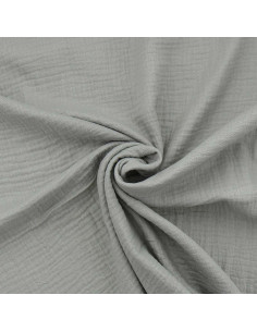 Tessuto doppia garza di cotone iridescente - Grigio argento