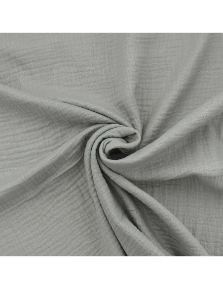 Tessuto doppia garza di cotone iridescente - Grigio argento