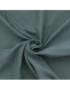 Tessuto doppia garza di cotone iridescente - Grigio blu