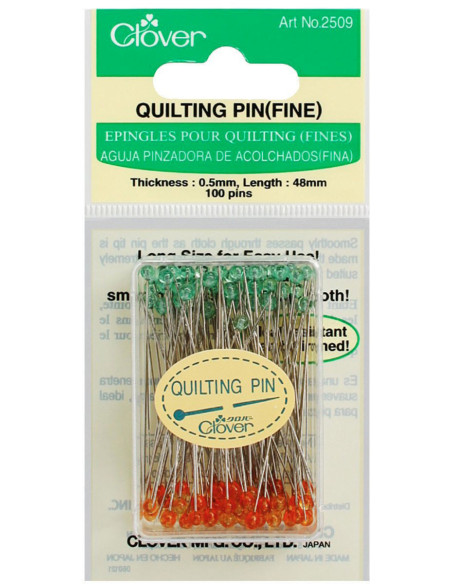 Scatola di 100 spilli super-fini per quilting Clover